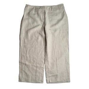 Style & Co Womens Wide Leg 100% Linen Crop Pants Lagenlook Size 12